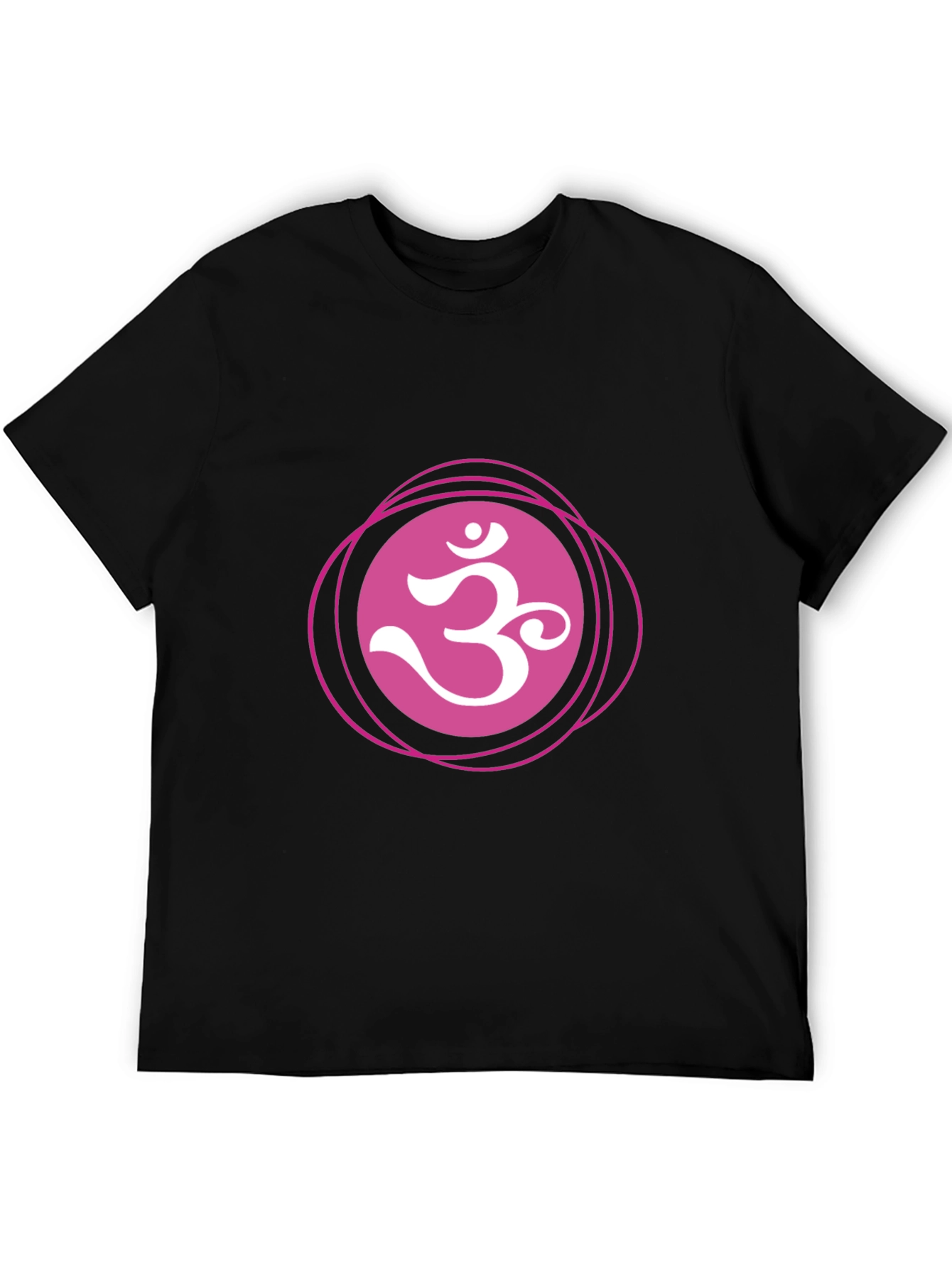 Om Symbol Graphic Tee - Spiritual Black Cotton T-Shirt