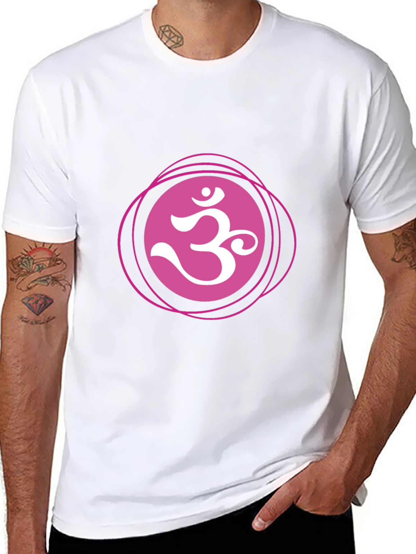 Om Symbol Graphic Tee - Spiritual Black Cotton T-Shirt