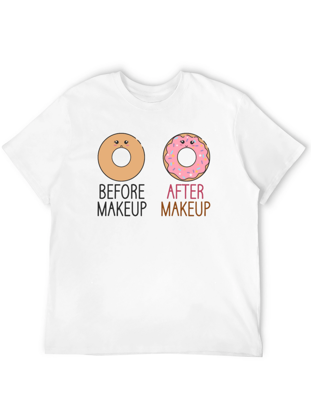 Donut Makeup T-Shirt Funny Graphic Tee