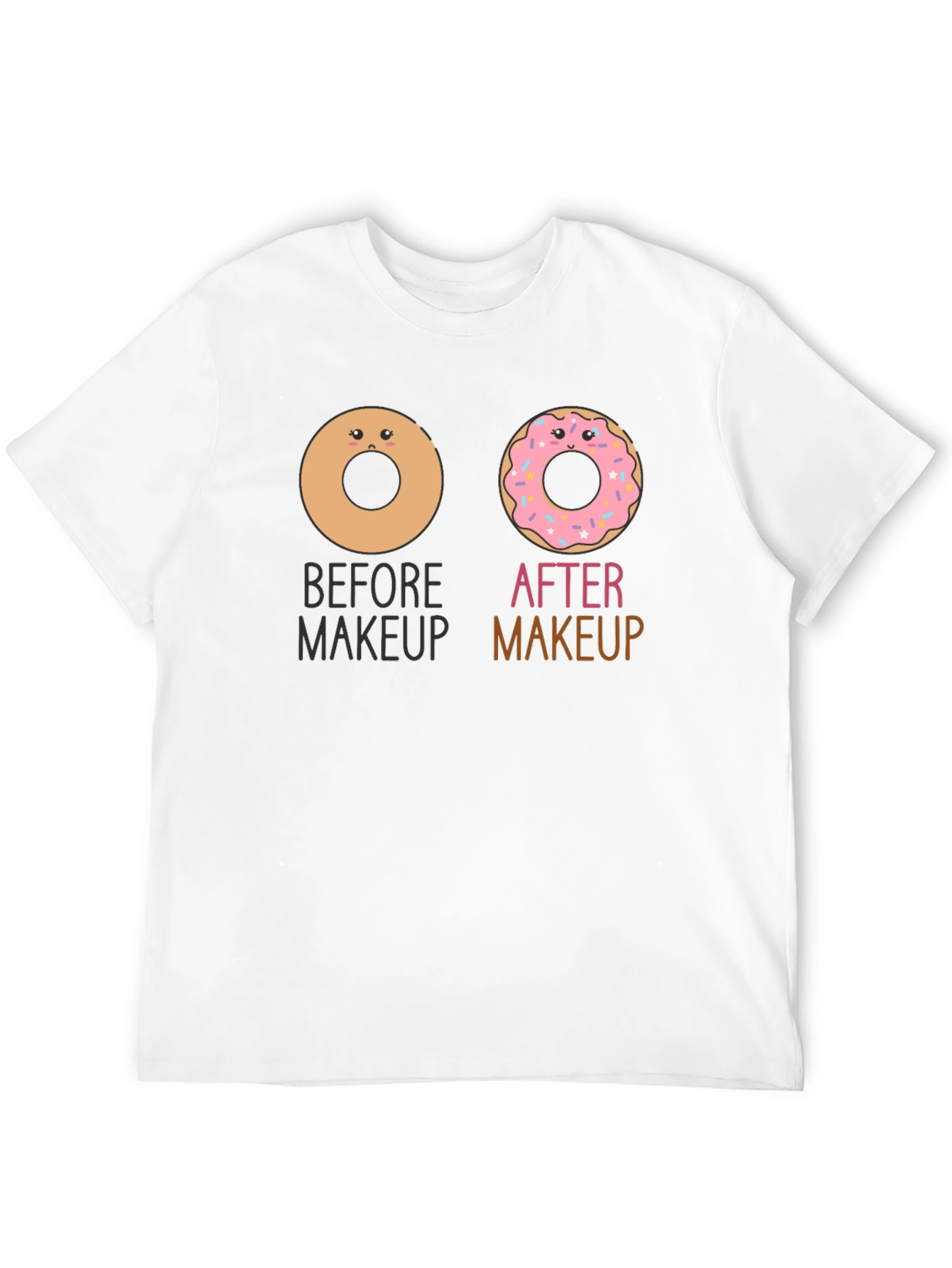 Donut Makeup T-Shirt Funny Graphic Tee