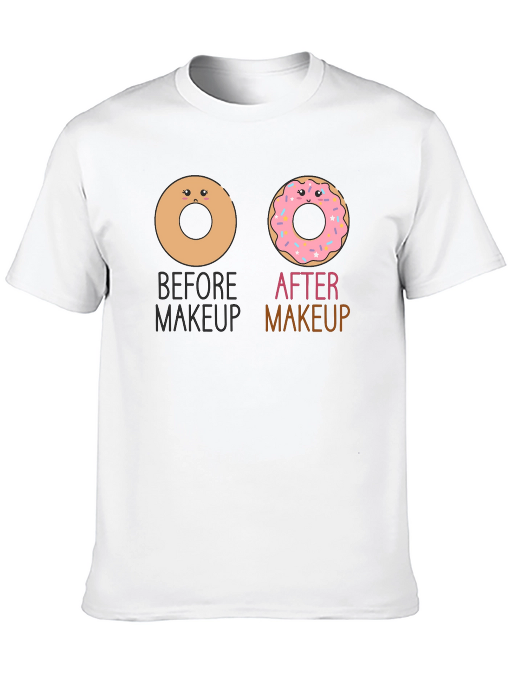 Donut Makeup T-Shirt Funny Graphic Tee