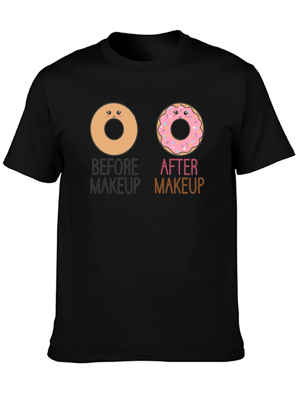 Donut Makeup T-Shirt Funny Graphic Tee