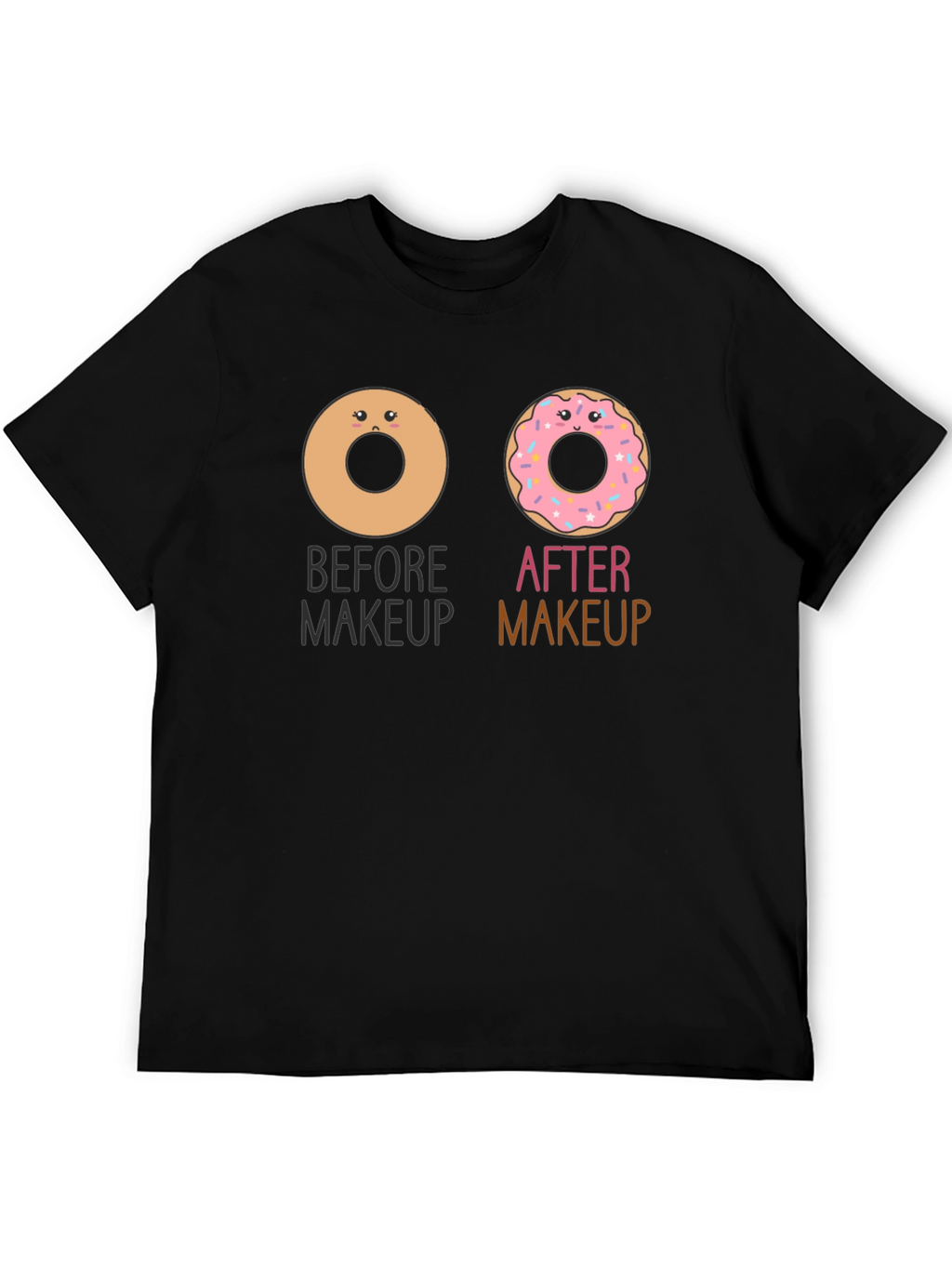 Donut Makeup T-Shirt Funny Graphic Tee