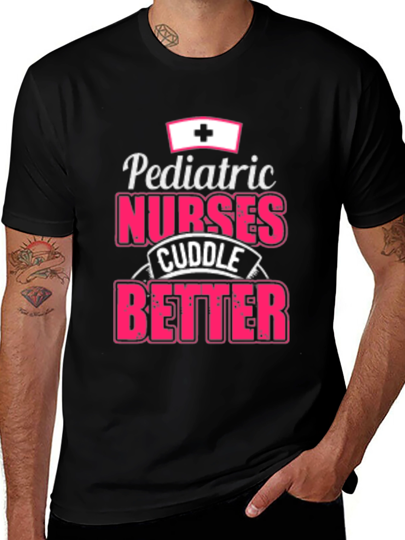 Pediatric Nurse Cuddle T-Shirt - Black