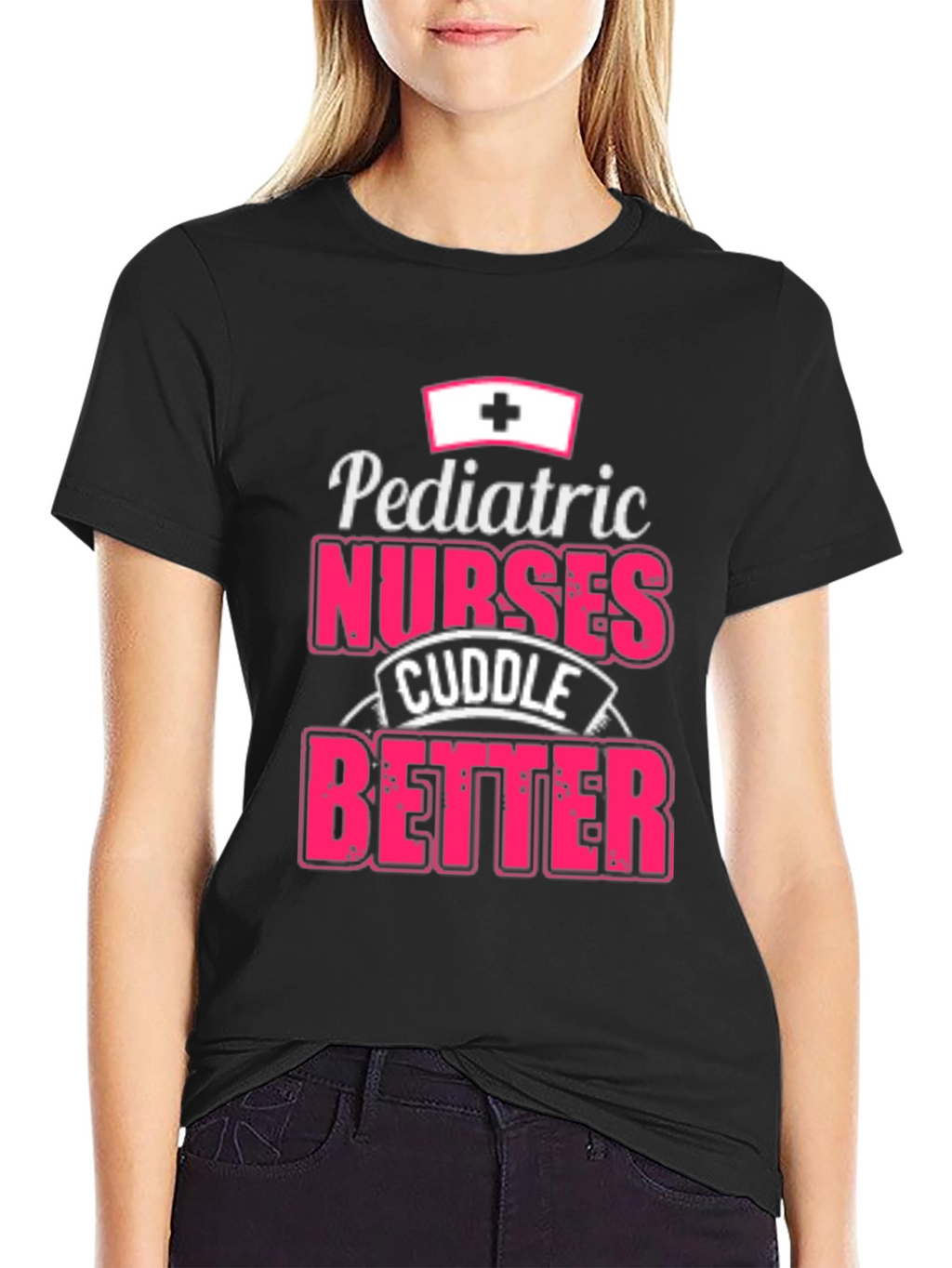 Pediatric Nurse Cuddle T-Shirt - Black