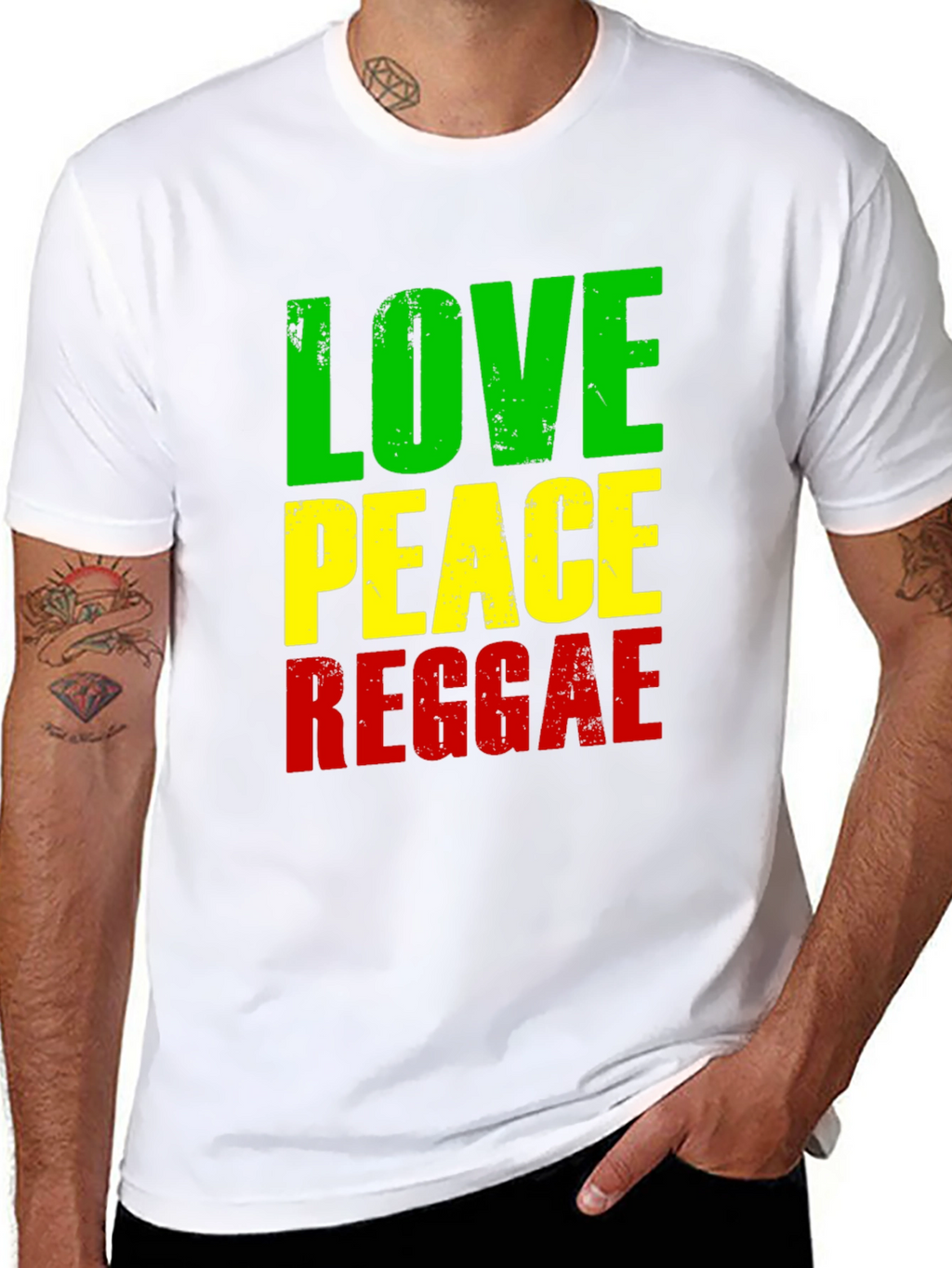 Love Peace Reggae Graphic T-Shirt