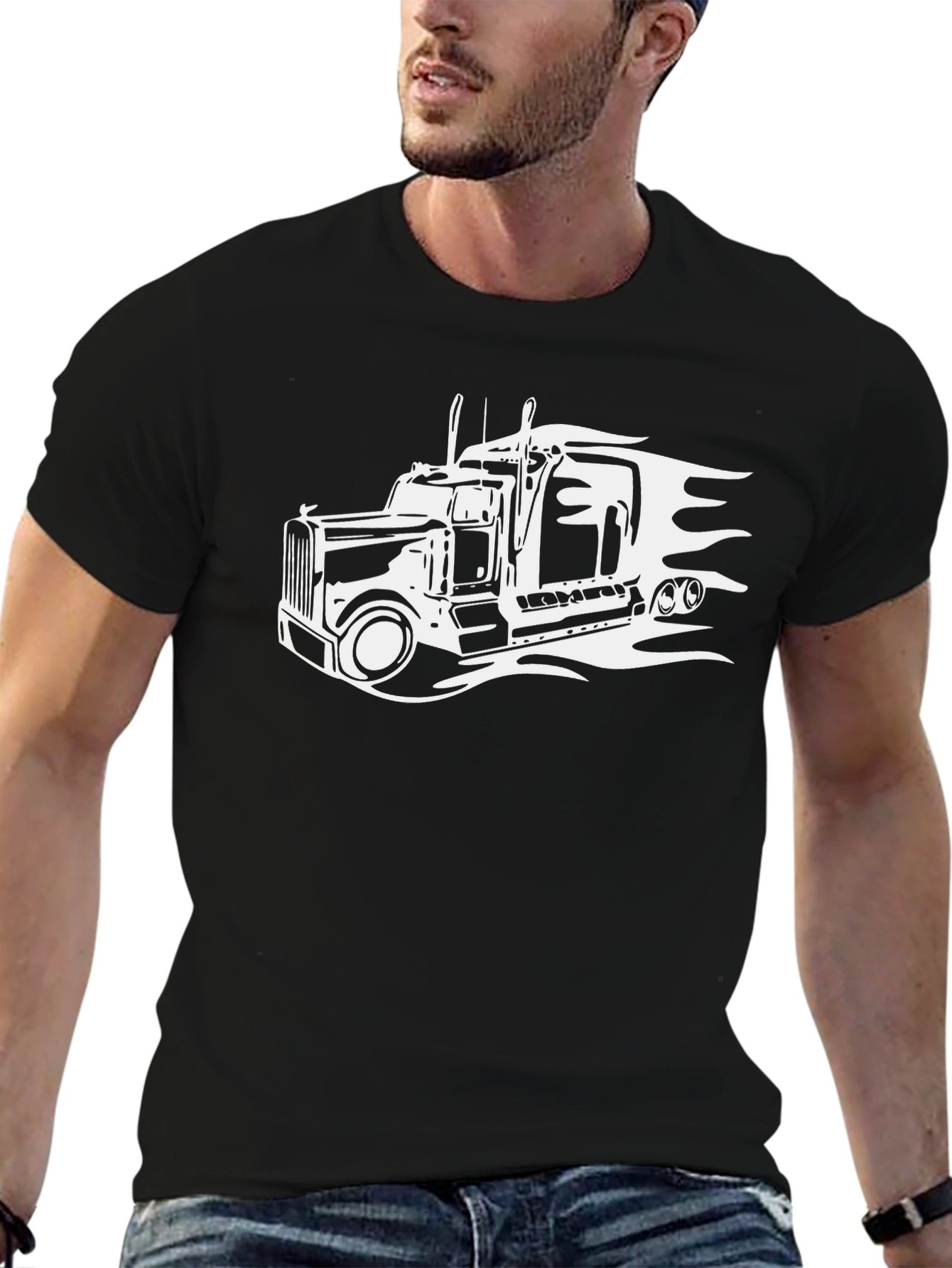 Truck Graphic T-Shirt - Black Cotton Tee