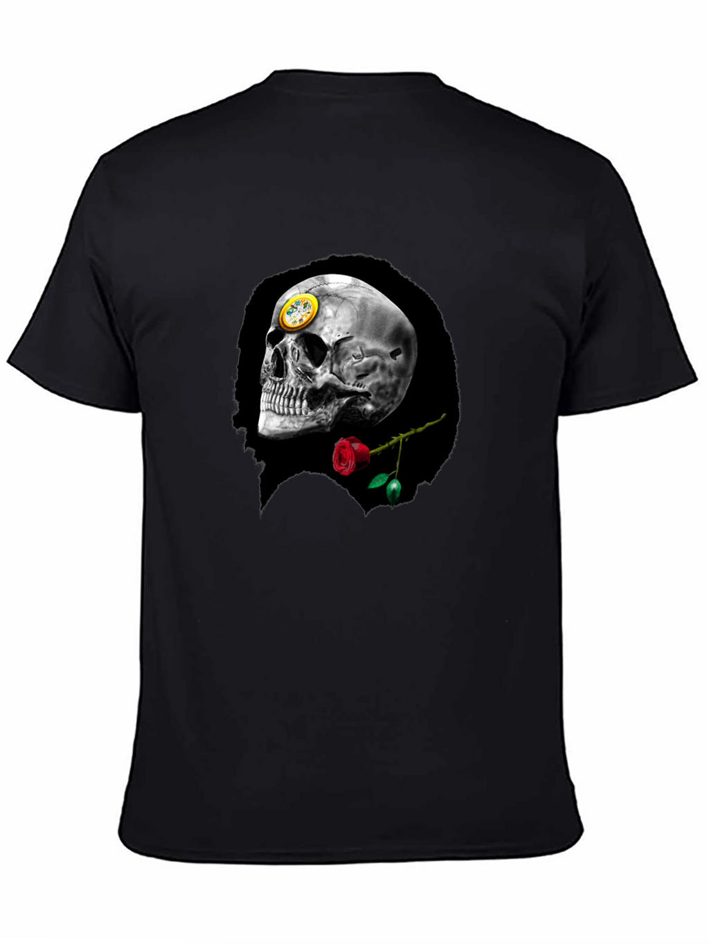 Skull & Rose Graphic Tee - Black