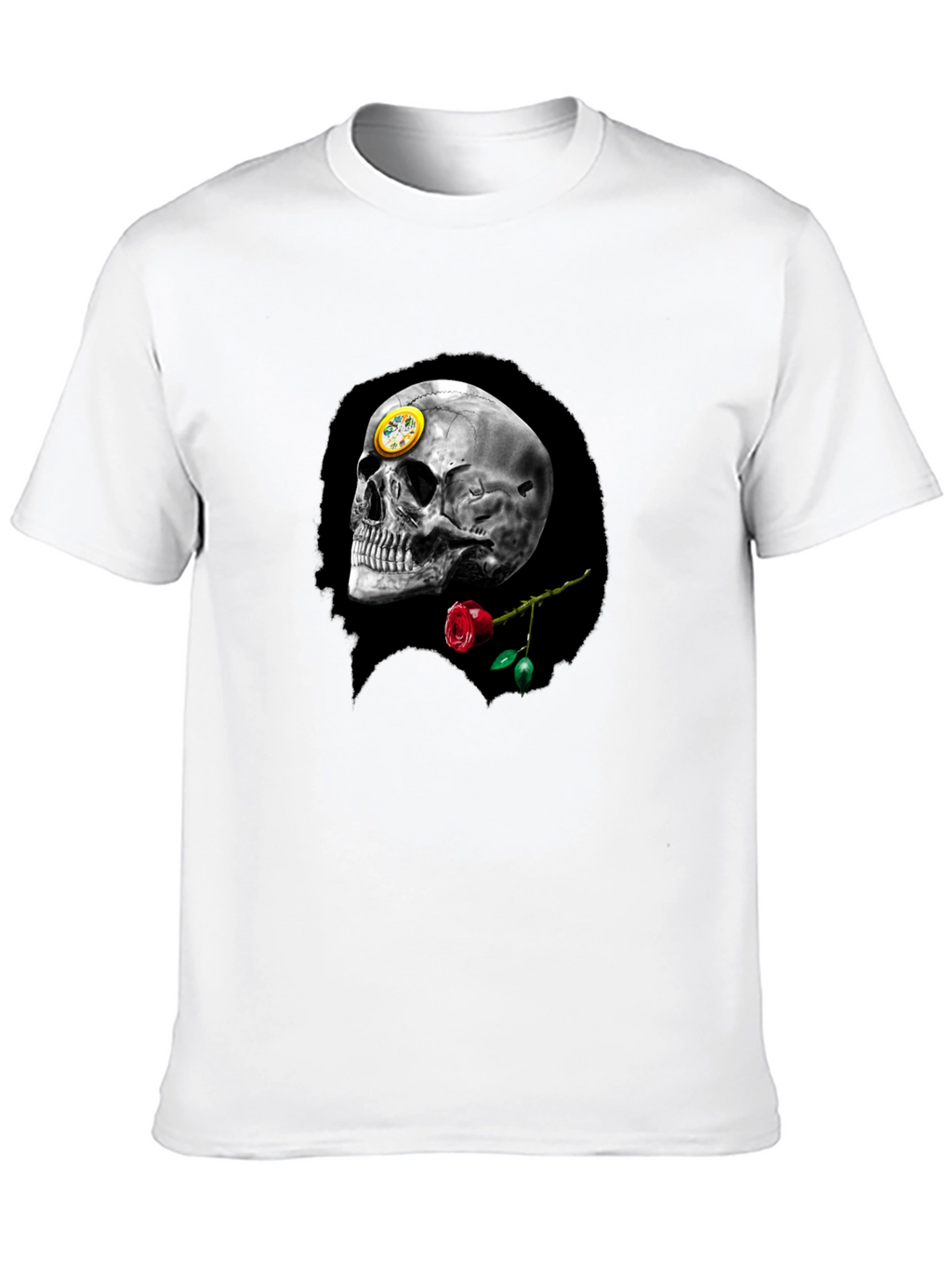Skull & Rose Graphic Tee - Black