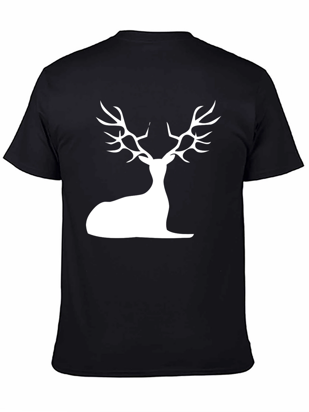 Stylish Black Deer Silhouette Graphic Tee