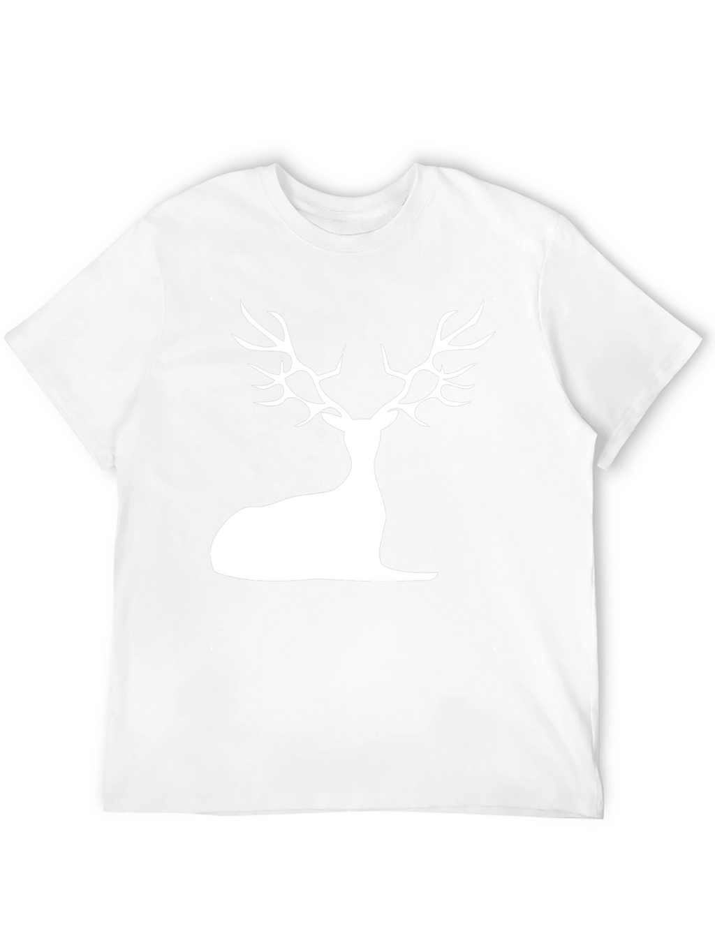 Stylish Black Deer Silhouette Graphic Tee