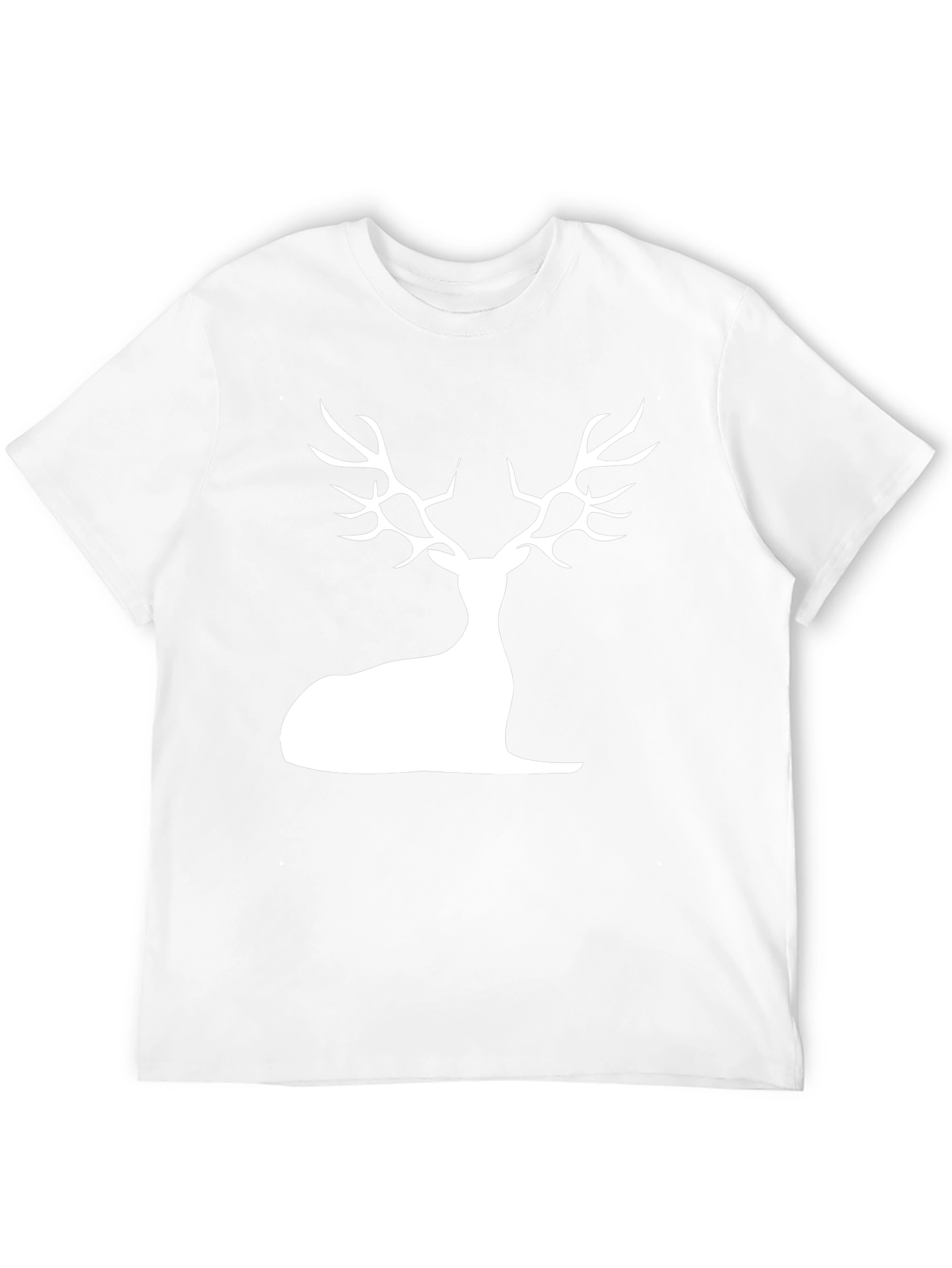 Stylish Black Deer Silhouette Graphic Tee