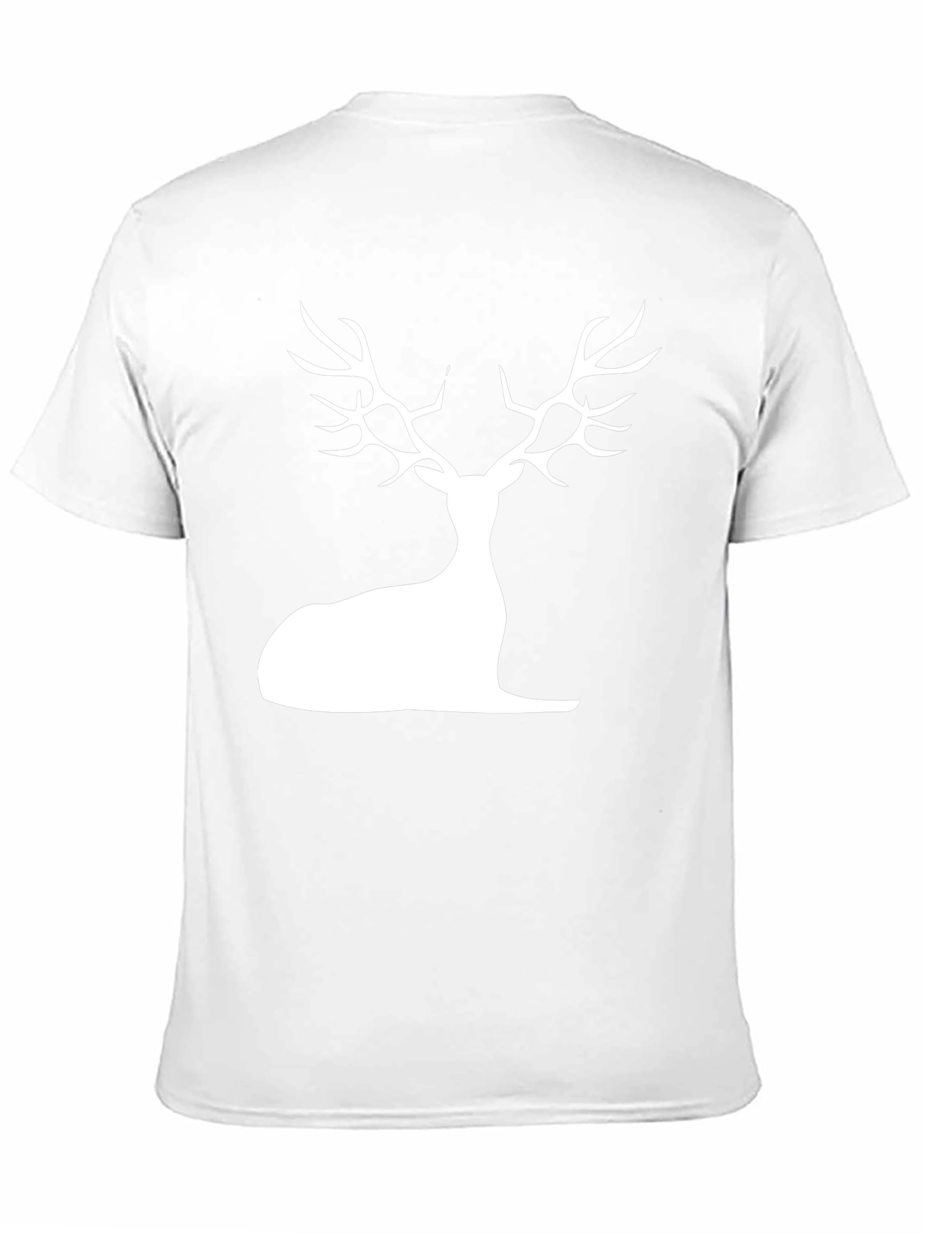 Stylish Black Deer Silhouette Graphic Tee