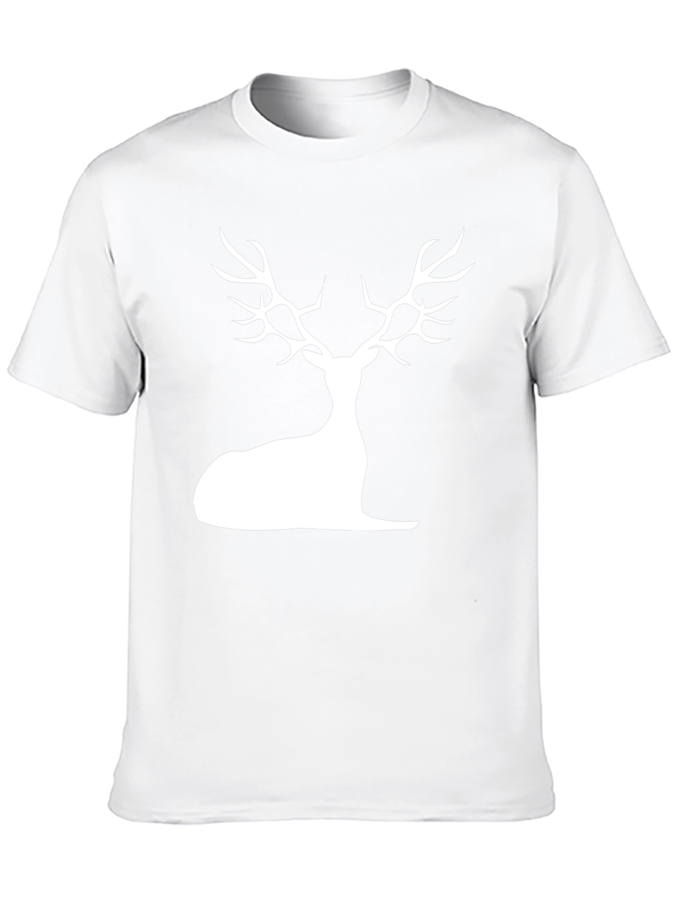 Stylish Black Deer Silhouette Graphic Tee