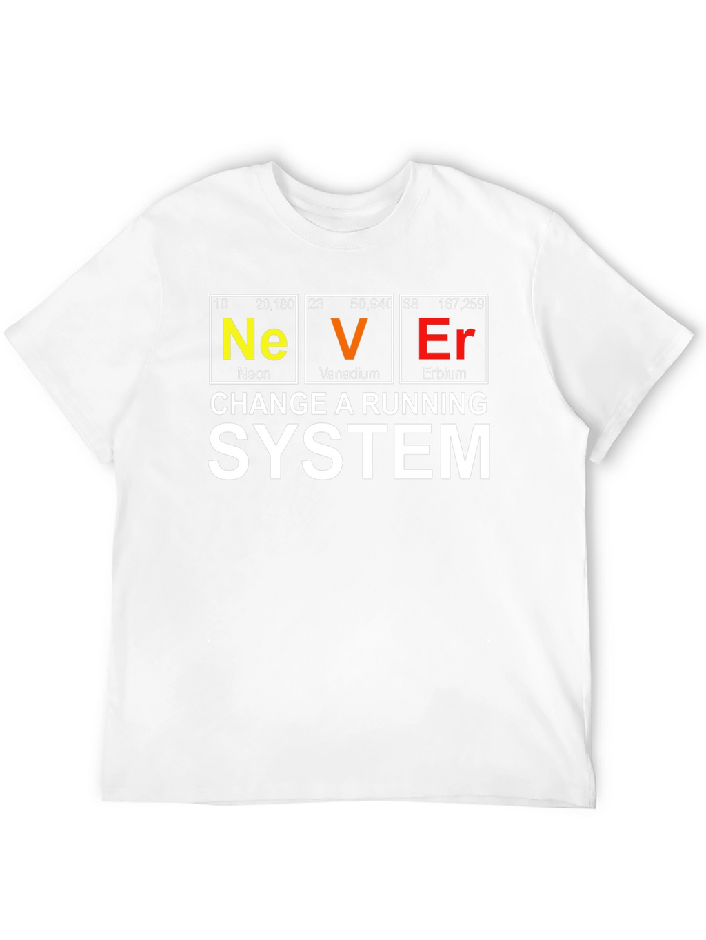 Never Change a Running System Periodic Table T-Shirt