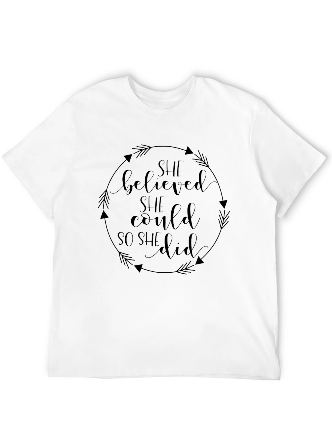 She Believed She Could Black T-Shirt