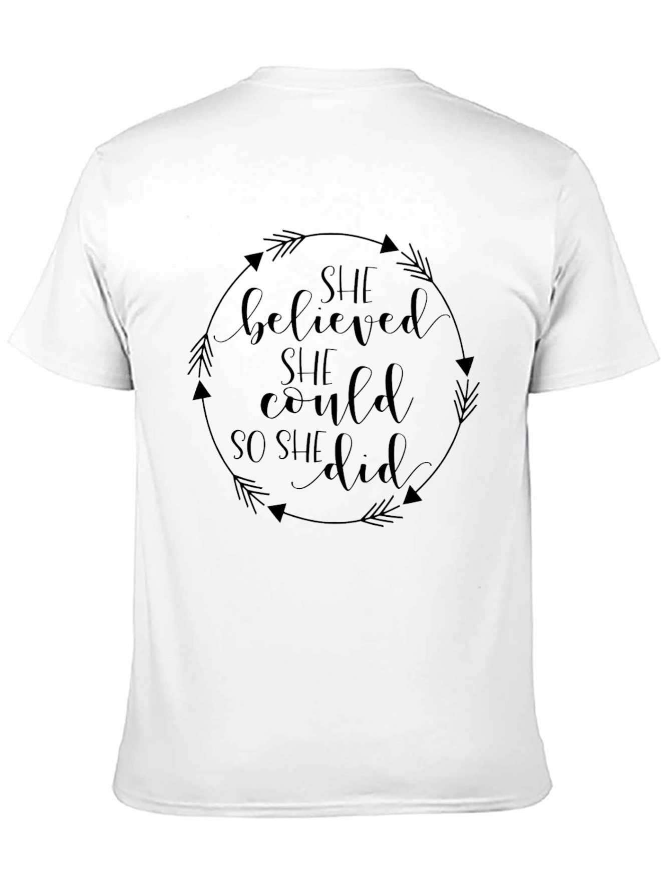 She Believed She Could Black T-Shirt
