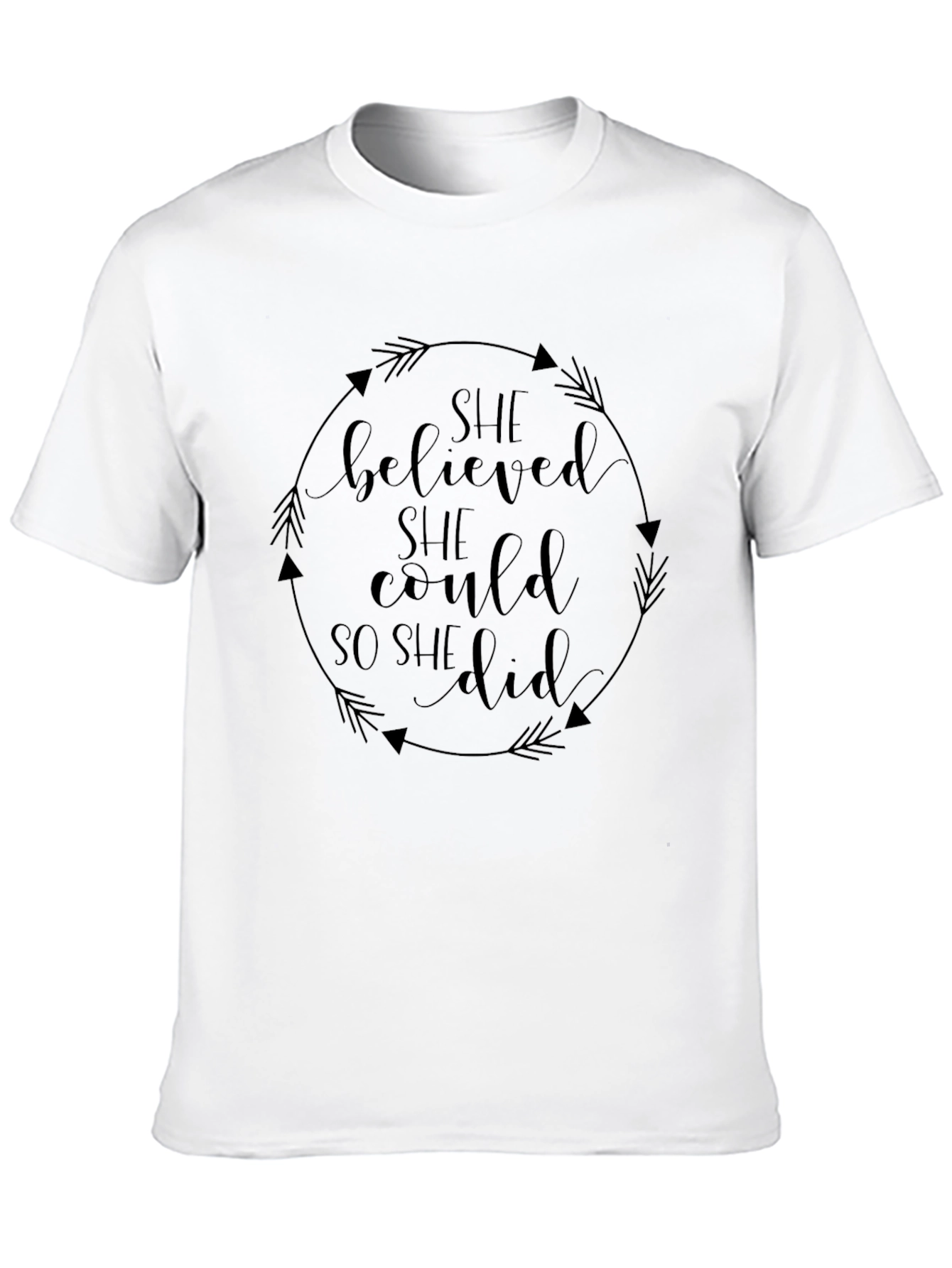 She Believed She Could Black T-Shirt