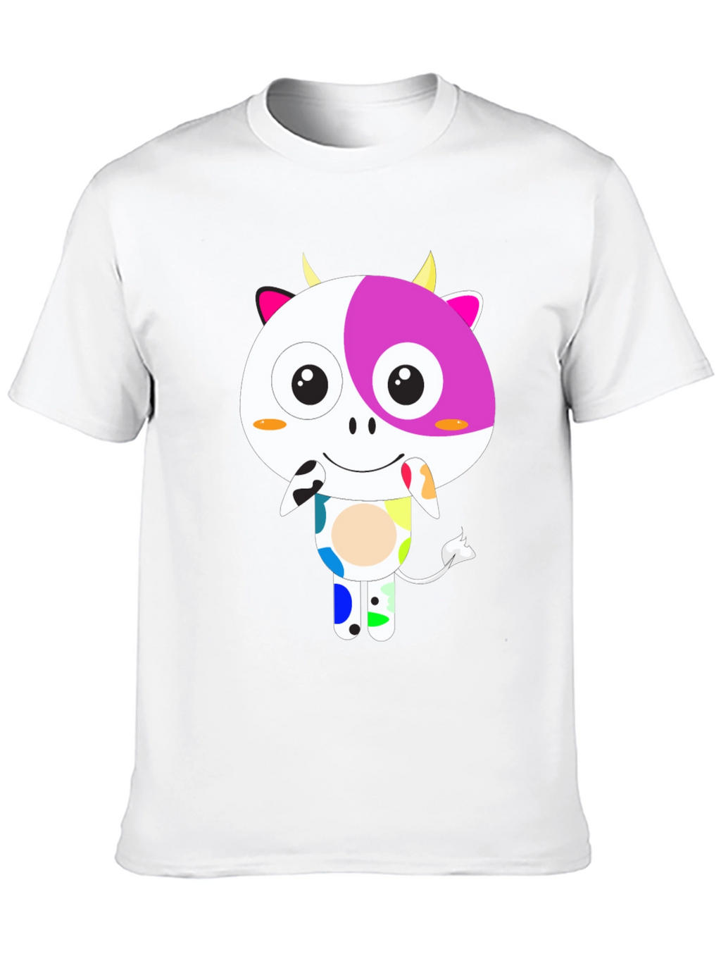 Funky Cow Graphic T-Shirt - Black Cotton