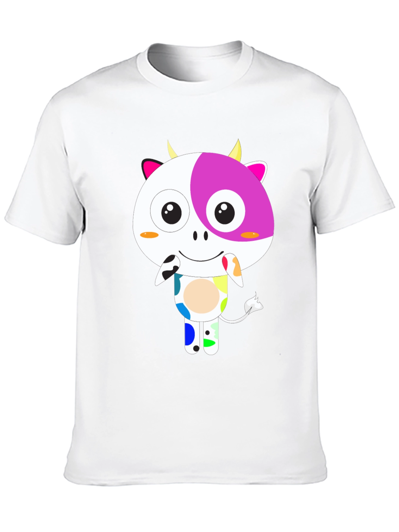 Funky Cow Graphic T-Shirt - Black Cotton