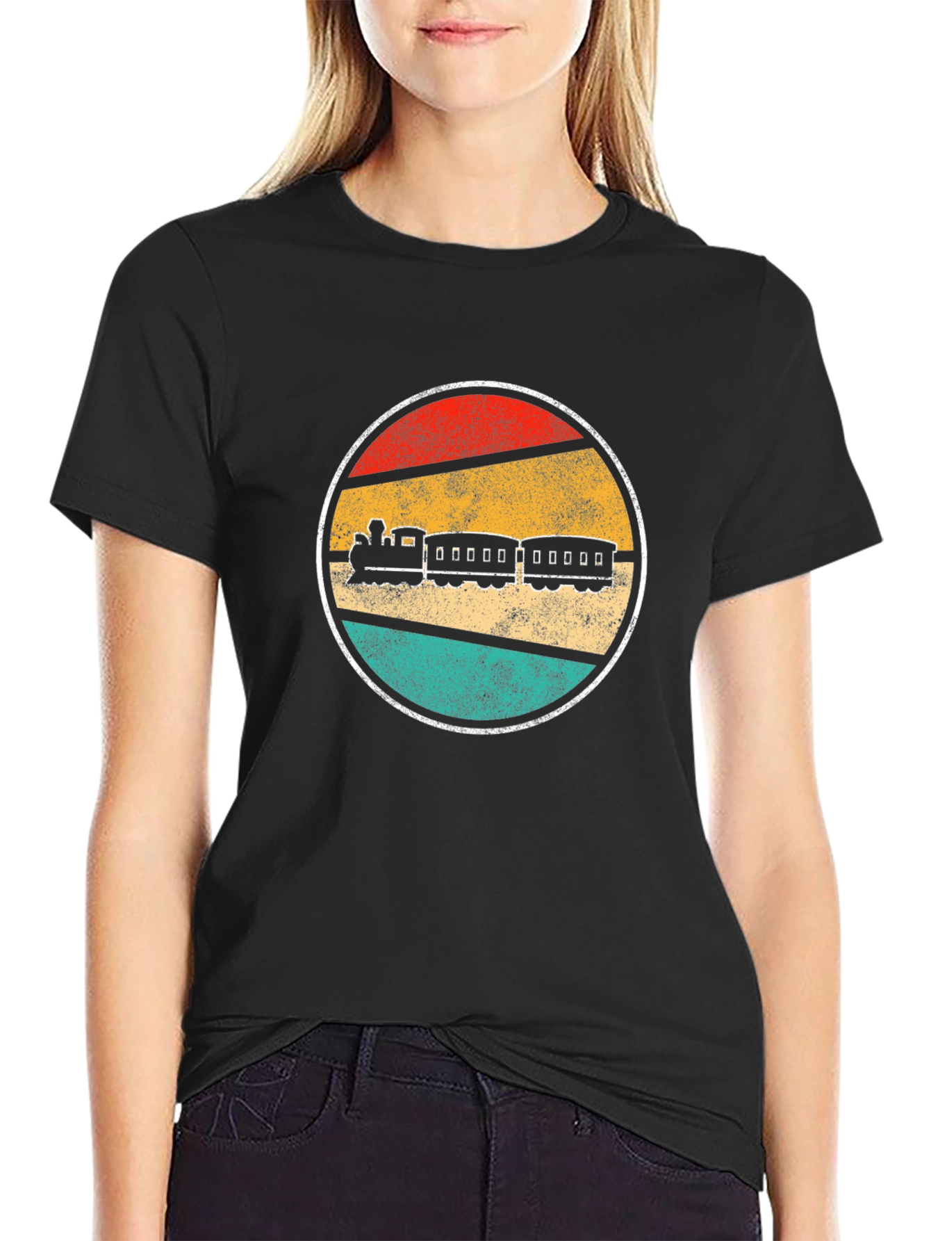 Retro Train Graphic Tee - Vintage Railroad T-Shirt