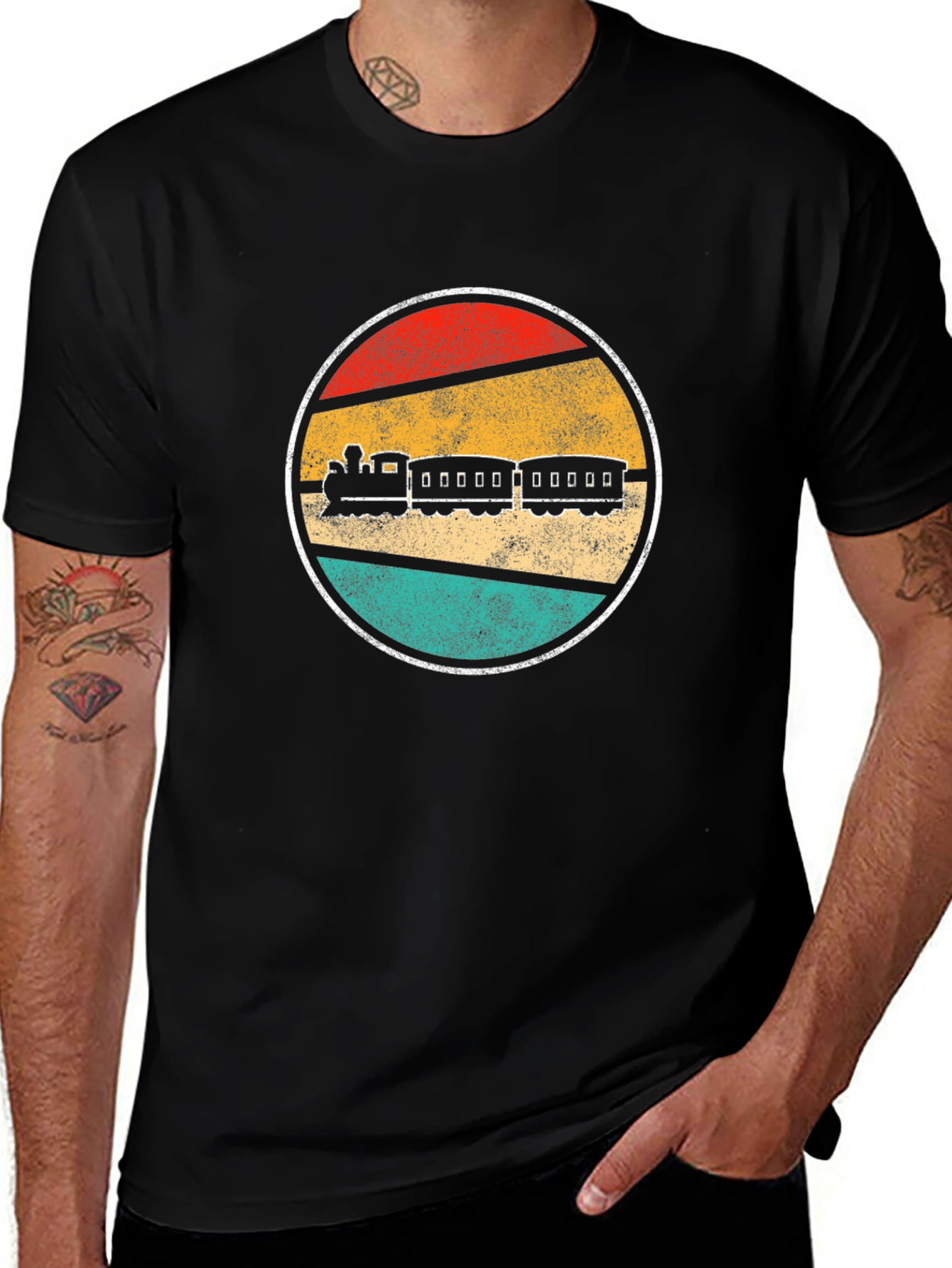 Retro Train Graphic Tee - Vintage Railroad T-Shirt