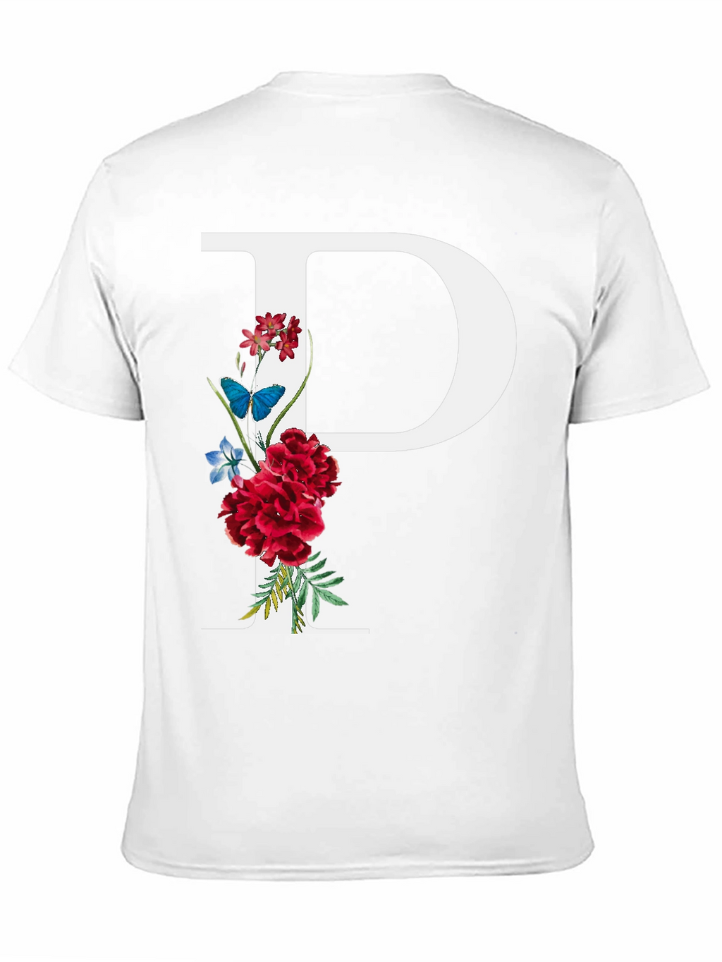 Floral Letter P Graphic T-Shirt