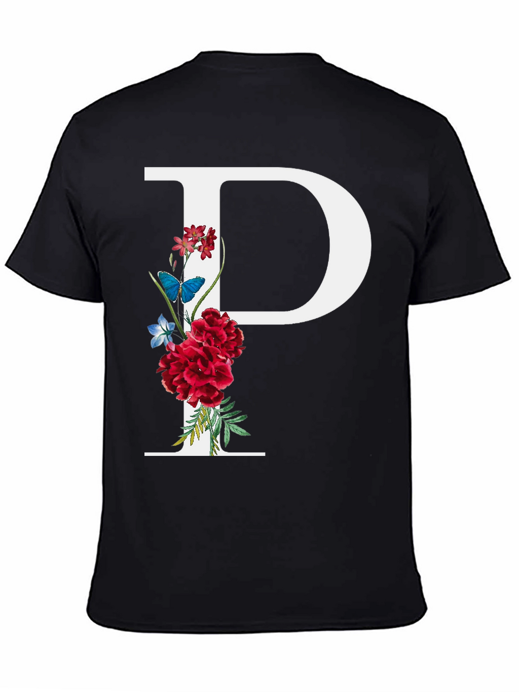 Floral Letter P Graphic T-Shirt