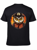 Firefighter Owl T-Shirt - Cartoon Style