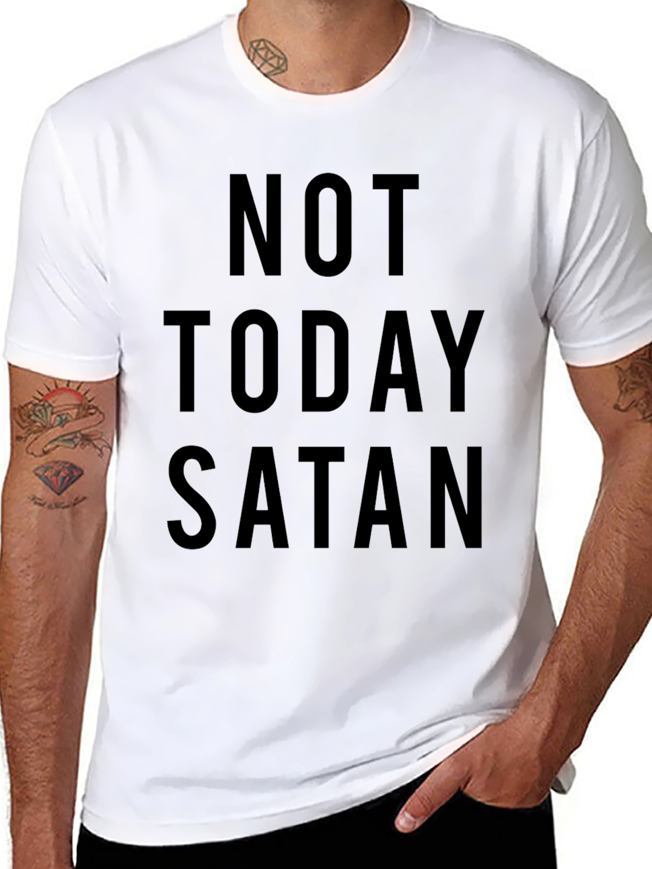 Not Today Satan T-Shirt - Classic Black Tee
