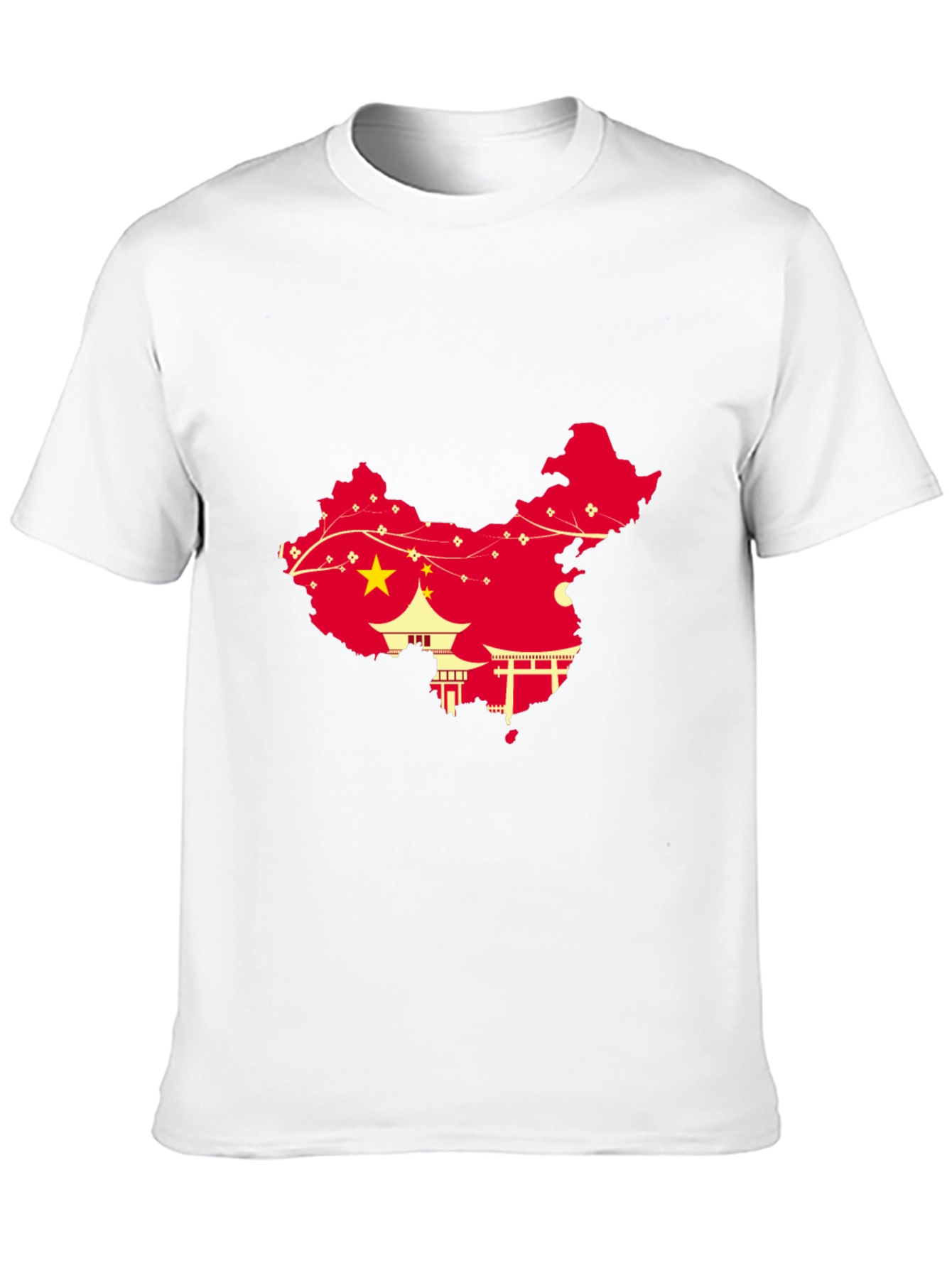 China Map Graphic Tee - Black Crew Neck T-Shirt