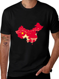 China Map Graphic Tee - Black Crew Neck T-Shirt