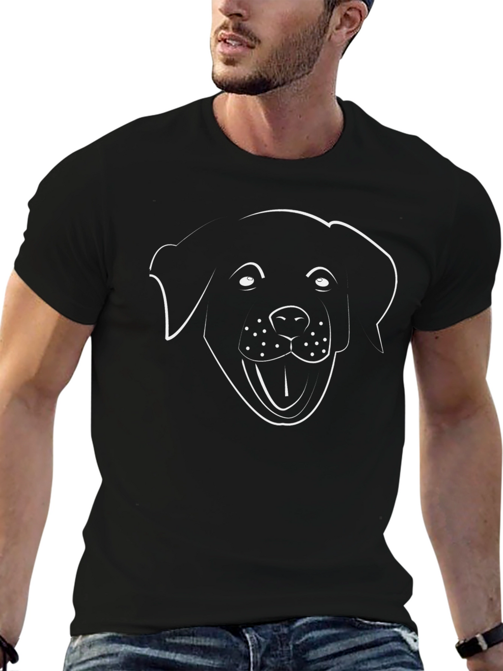 Dog Outline T-Shirt - Black