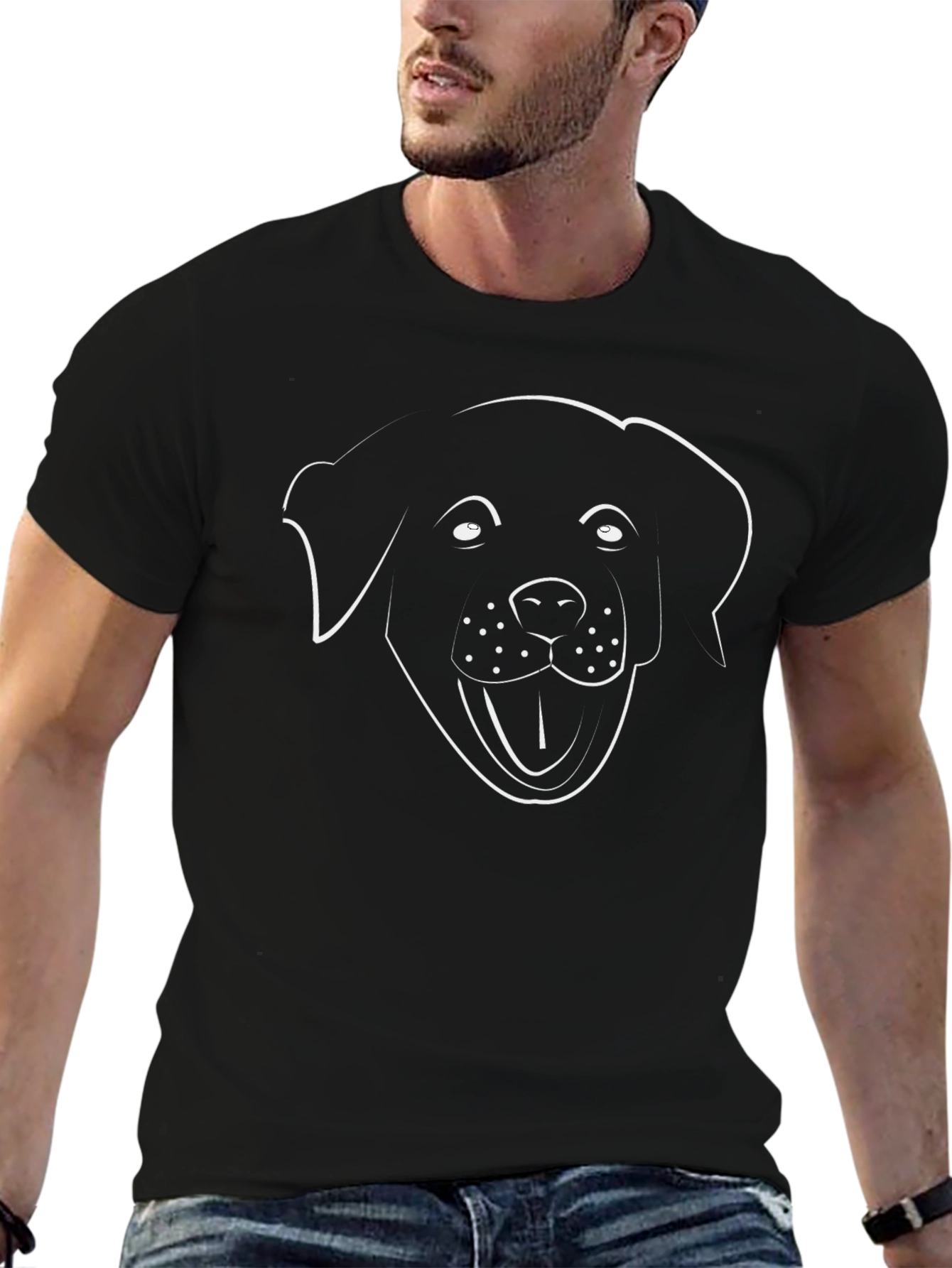 Dog Outline T-Shirt - Black
