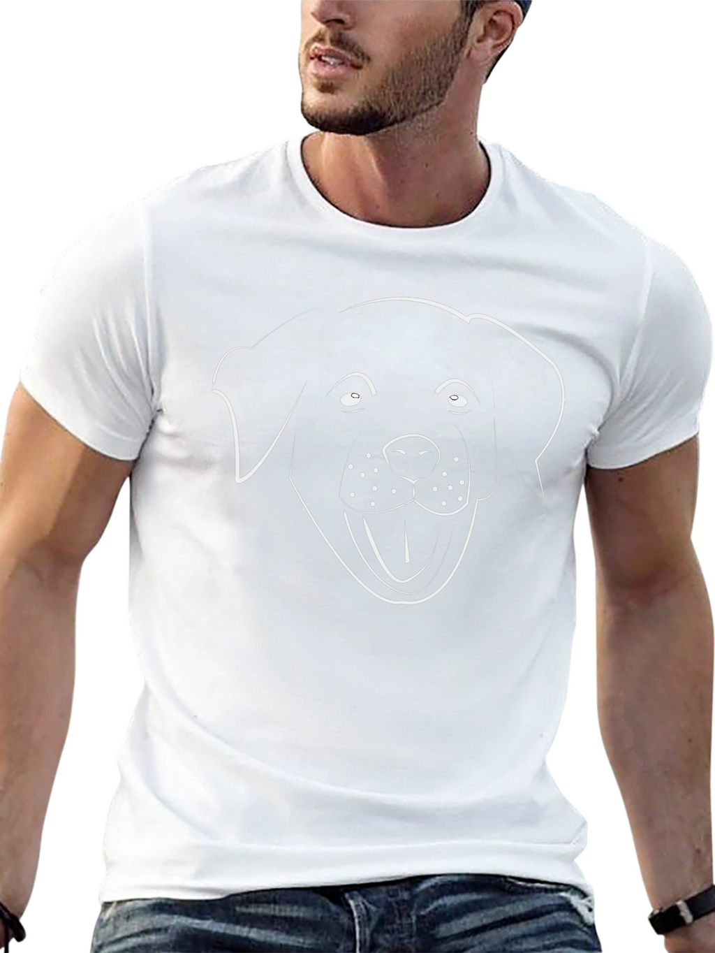 Dog Outline T-Shirt - Black