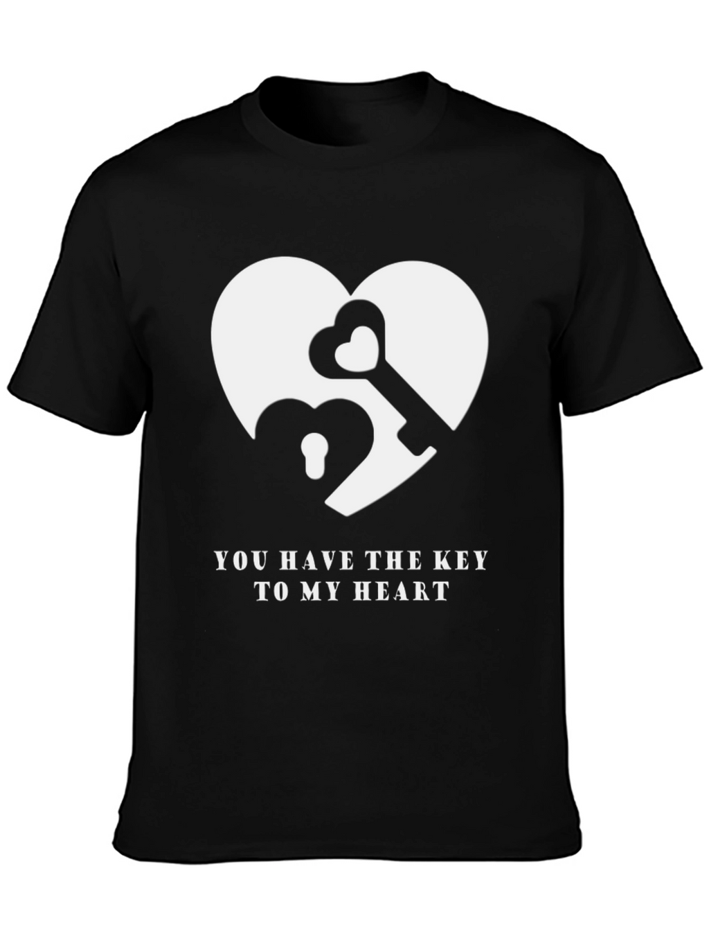 Heart Key Graphic T-Shirt - You Have the Key