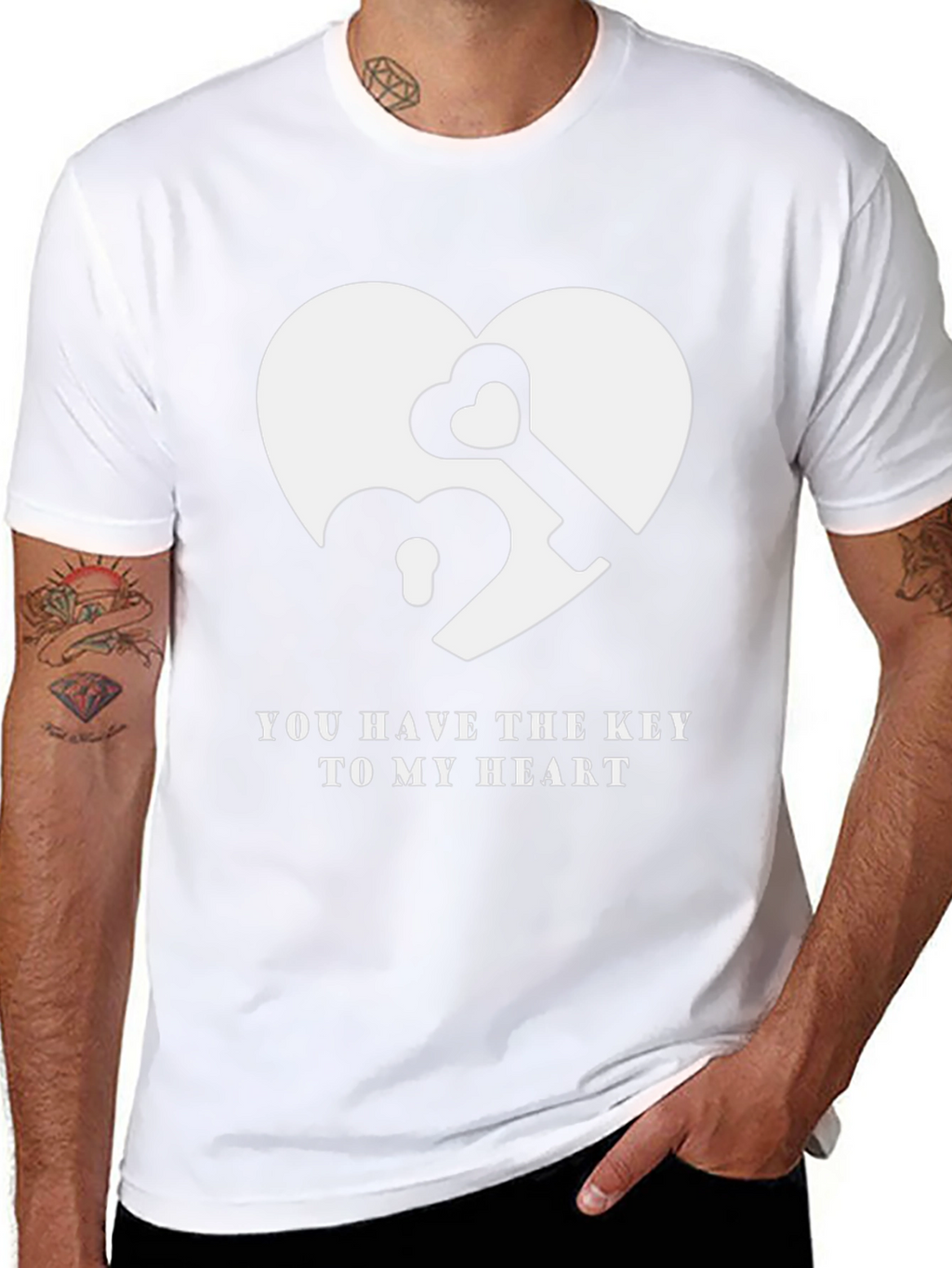Heart Key Graphic T-Shirt - You Have the Key