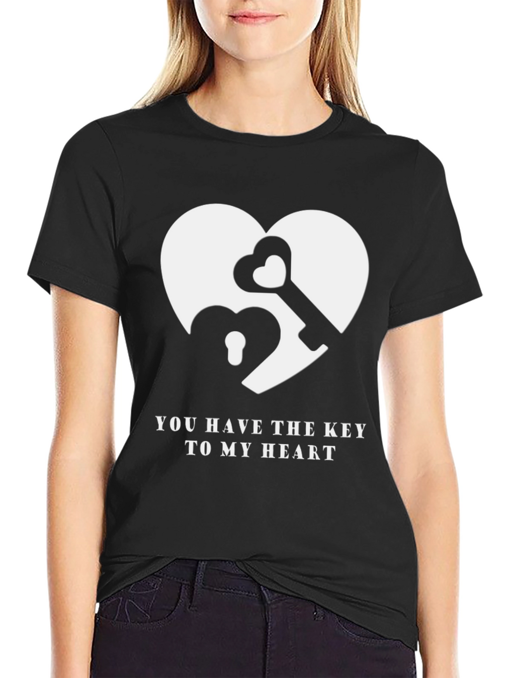 Heart Key Graphic T-Shirt - You Have the Key