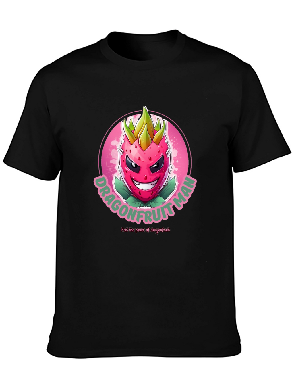 Dragonfruit Man Graphic T-Shirt - Black Cotton Tee