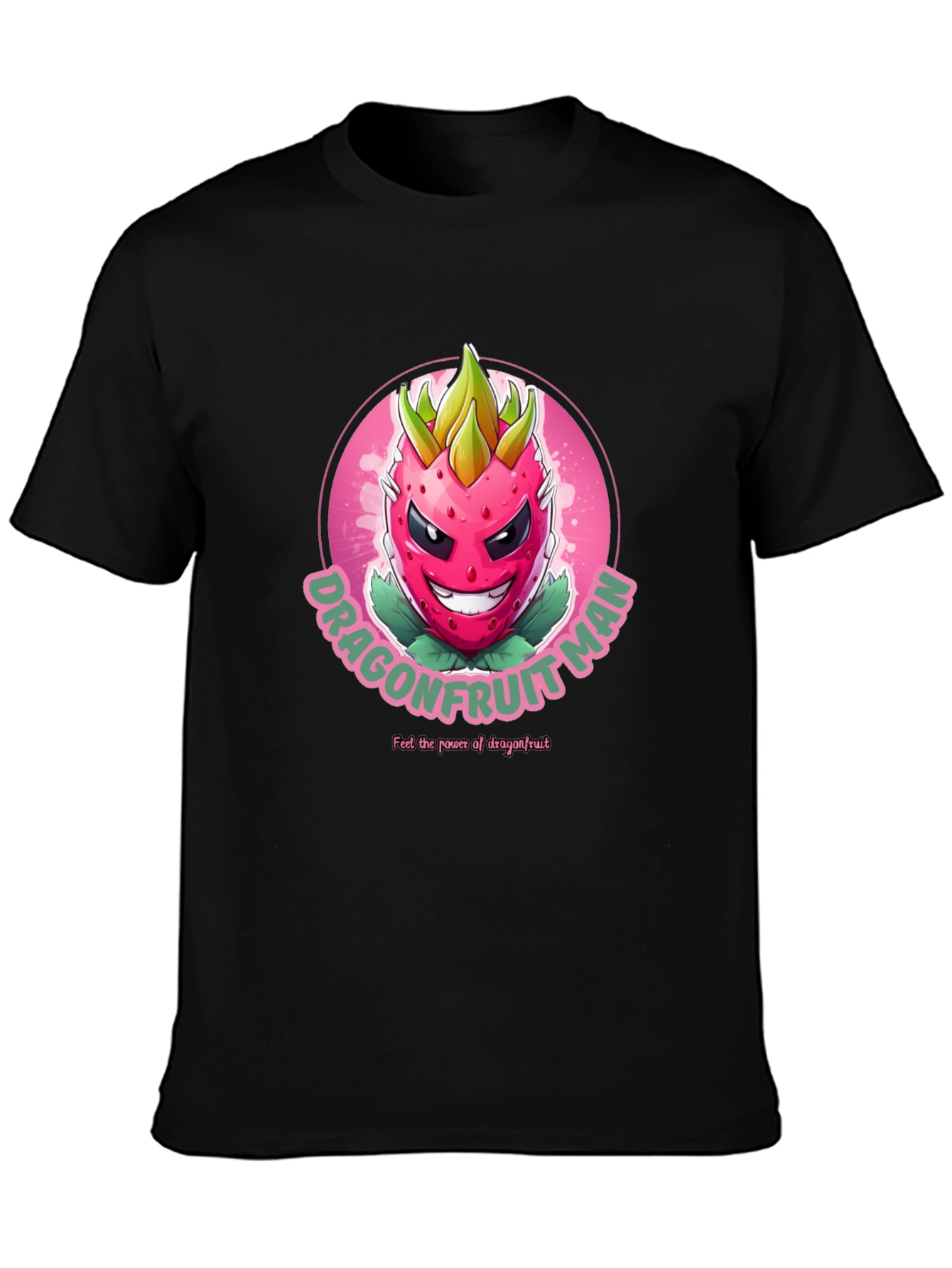 Dragonfruit Man Graphic T-Shirt - Black Cotton Tee