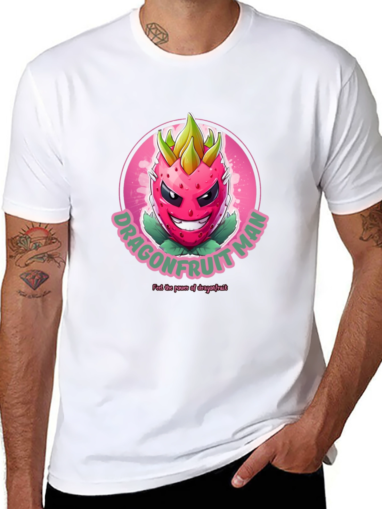Dragonfruit Man Graphic T-Shirt - Black Cotton Tee