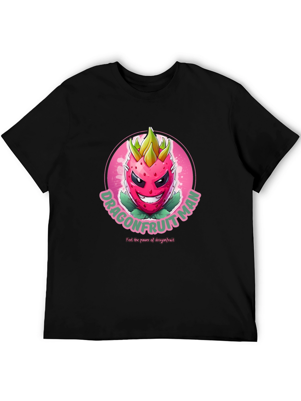 Dragonfruit Man Graphic T-Shirt - Black Cotton Tee