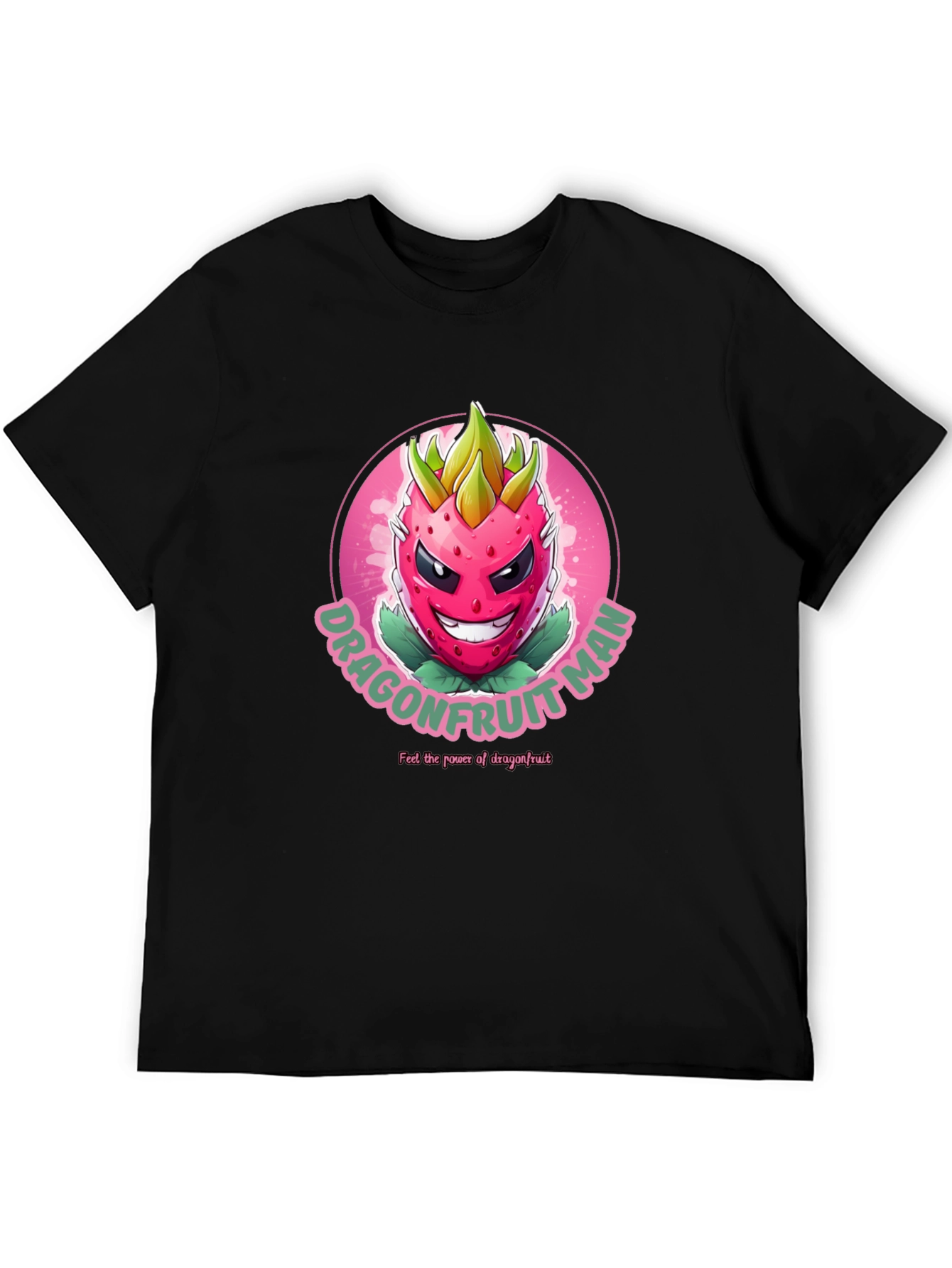 Dragonfruit Man Graphic T-Shirt - Black Cotton Tee