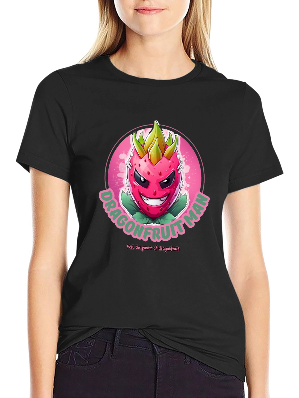 Dragonfruit Man Graphic T-Shirt - Black Cotton Tee