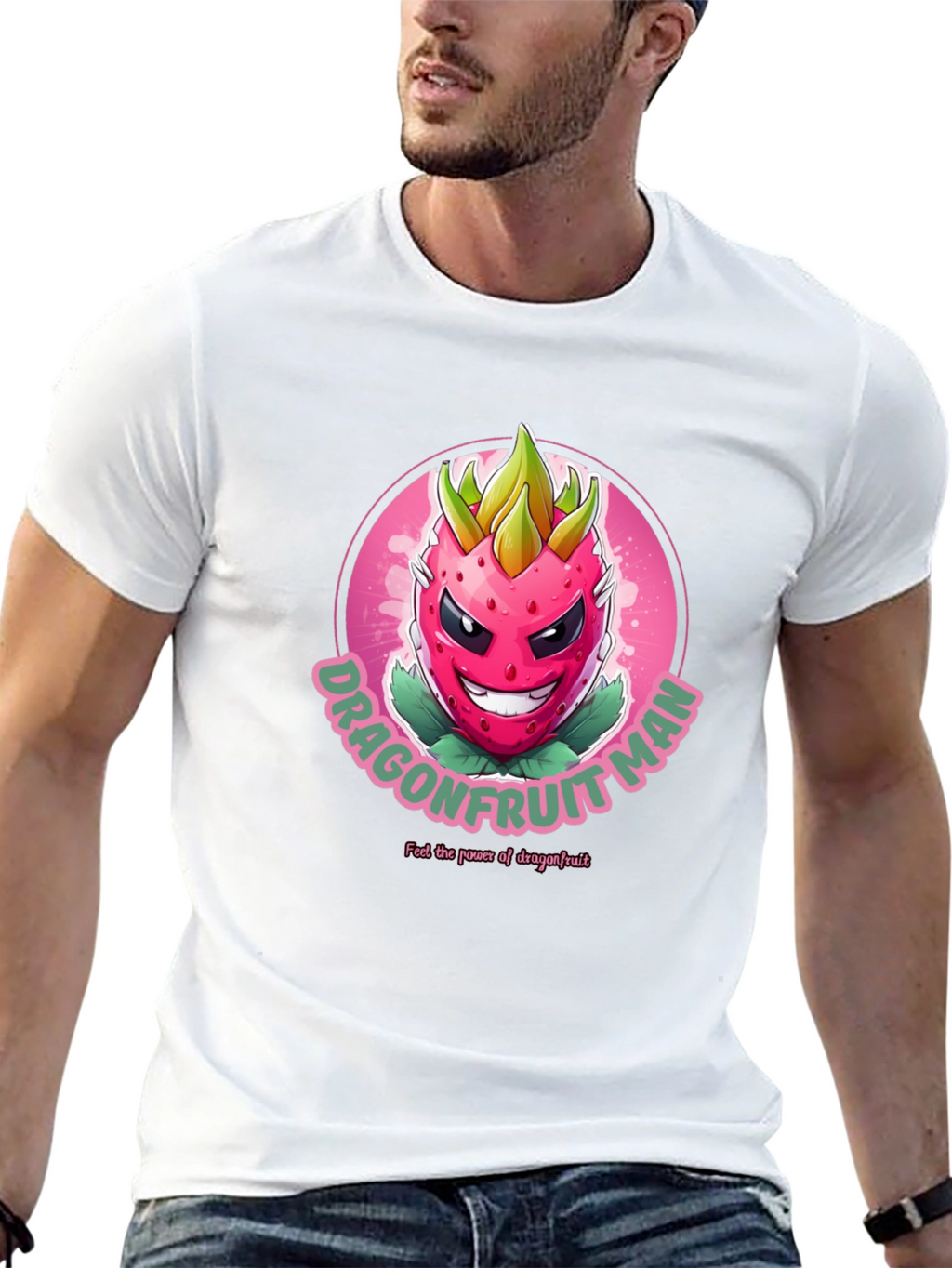 Dragonfruit Man Graphic T-Shirt - Black Cotton Tee