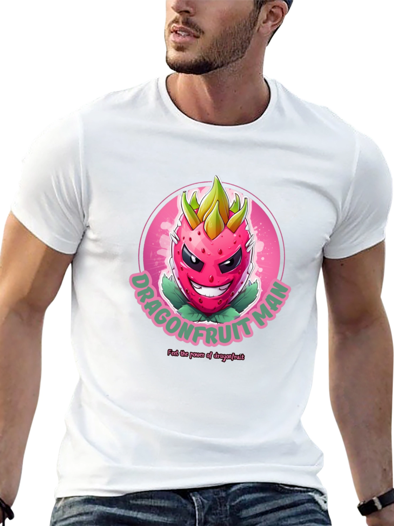 Dragonfruit Man Graphic T-Shirt - Black Cotton Tee