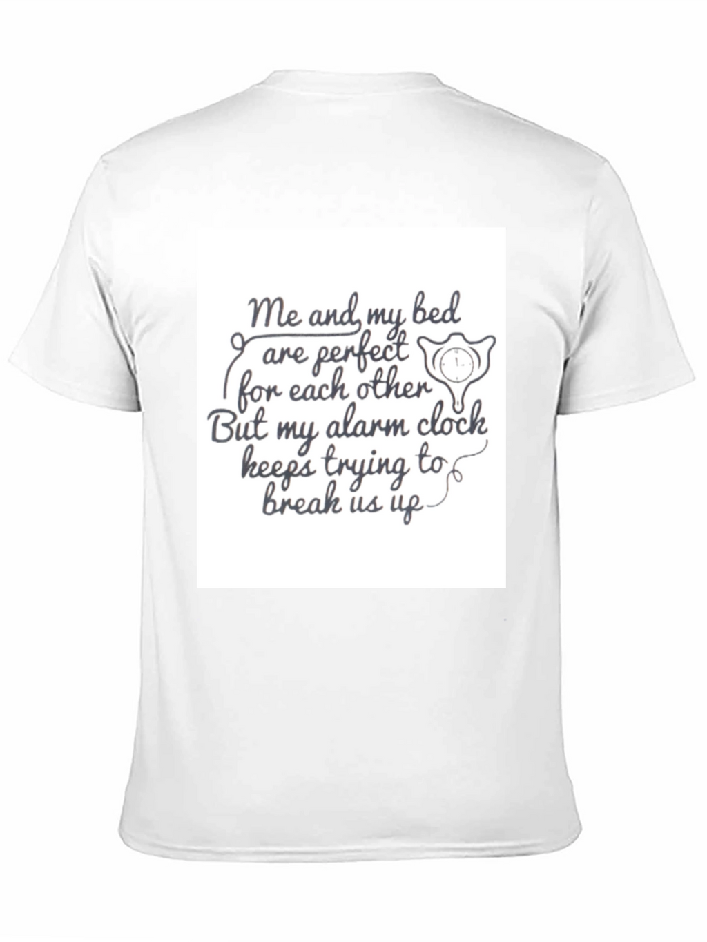 Funny Bed & Alarm Clock Black Graphic T-Shirt
