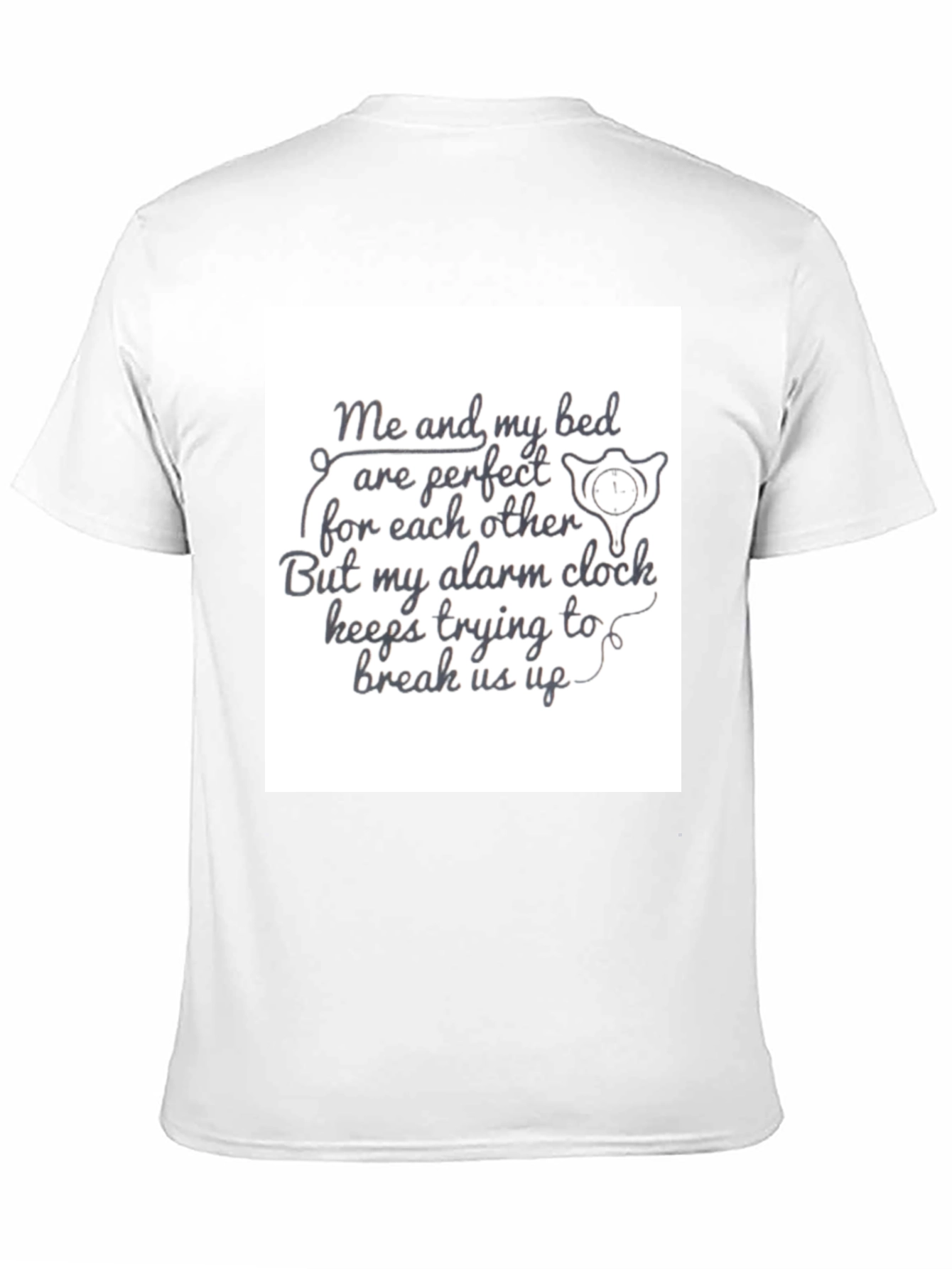 Funny Bed & Alarm Clock Black Graphic T-Shirt