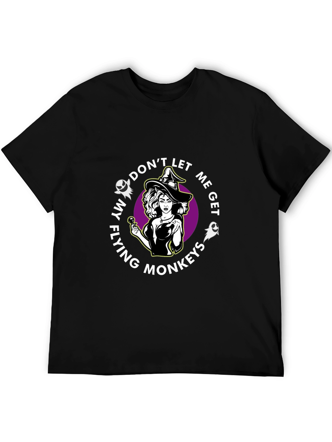 Witch Flying Monkeys Graphic Black T-Shirt