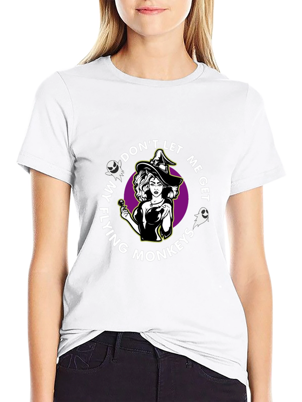 Witch Flying Monkeys Graphic Black T-Shirt